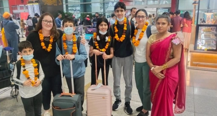 Group at airport
